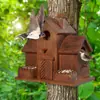 Casa de madera para pájaros de exterior para loros y pinzones, caja de cría de invierno, nido de pájaro, caja de madera para incubación, cálida, colorida, casa decorativa de exterior