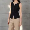Fabricante mayorista en stock: Chaleco fino para traje de mujer, camisa, estilo commuter, rejuvenecedor, entallado a la cintura, top adelgazante para mujer