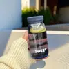 Copo Mini Plástico Portátil de Alto Valor Estético Fofo Resistente a Altas Temperaturas para Estudante com Compartimento para Separação de Chá e Água