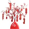 Vaso Cerâmico Frutas Vermelhas Estilo Chinês Festivo para Casamento Decoração de Flores para Casamento Enfeites de Mesa para Casa Nova Entrada