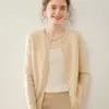 Nova coleção outono e inverno: Cardigan feminino de gola redonda, em falso cashmere, estilo bebê, trançado retrô, suéter-casaco de caimento solto
