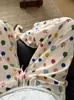 Calça de algodão tramado floral vintage multicolorida de perna larga para mulheres, solta e respirável, adequada para usar em casa e como calça de dormir