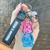 Cartoon criativo acrílico galvanoplastia gravata borboleta urso chaveiro pingente moda requintado saco acessórios presente atacado