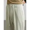 Promoção calça casual masculina de seda gelada, perna reta solta, textura, cintura elástica, slim, respirável, longa, verão, novo