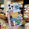 Capa de Celular Feminina Estilo Coreano Ins Coração Sorriso com Espelho Atacado Capa Protetora Iphone17Promax