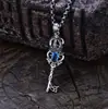 Colgante de Llave Corona Colorida Retro de Nicho de Plata 925 para Mujer, Cadena de Suéter Versátil de Moda Vintage de Gama Alta al por Mayor