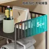 Prateleira de armazenamento para mochilas, um item essencial para organizar livros de estudantes, um pequeno carrinho de chão para a sala de aula, com rodas e grande capacidade para guardar livros sob a mesa.