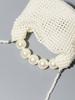 Bolso Cubo Hueco con Cuentas para Mujer, Bolso Cruzado de Hombro Estilo Europeo y Americano, Bolso Tejido de Perlas Hecho a Mano, Bolso de Mano para Viaje