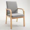 Silla de Comedor de Madera Maciza para Uso Doméstico, Reposabrazos y Respaldo Sencillos de Madera Curvada, Silla para Oficina y Residencia de Ancianos, Silla de Mahjong, Silla Cómoda Nórdica Moderna
