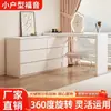 Penteadeira escrivaninha de quarto cômoda de celebridade da internet luz integrada luxo pequeno apartamento estilo creme mesa de maquiagem retrátil penteadeira