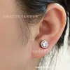 Brincos de pressão masculinos da moda, estilo europeu e americano de luxo leve, design hip-hop requintado com acessórios de cristal brilhantes, ultra brilhantes e simples