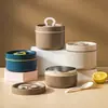 Juego de Lonchera de Acero Inoxidable 304, Lonchera Térmica de Grado Alimenticio, Aspecto Elegante y Portátil, Juego de Bolsa para Lonchera para Estudiantes y Trabajo