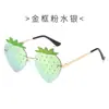 Gafas de sol sin montura de fresa Pooh estilo europeo y americano, gafas de sol divertidas con personalidad sin montura para fiestas, gafas de moda para graduación para mujer