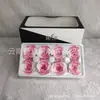 Flores Preservadas 4-5cm Rosas de Gradiente Colorido Caja de Dos Tonos Flores Personalizadas al por Mayor Deslumbrantes