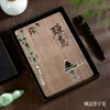 Cuaderno de Madera Lujo Accesible Caja de Regalo Patrón Logo Personalizado Madera Dura Oscura y Clara Nota de Negocios A5 Recuerdo