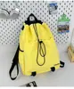 Mochila Estilo Coreano Ins Nova com Cordão Grande Capacidade para Alunos do Ensino Fundamental, Médio e Universitário Leve Versátil Mochila com Letras