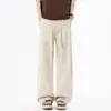 Ropa de Hombre Fengshe / Nuevo Verano 2026 Estilo Americano Holgado Pantalones de Pierna Ancha Casual de Lino hasta el Suelo Pantalones de Guadaña