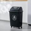 Cubo de Basura con Ruedas de Gran Capacidad y Polea Móvil 20 Litros 60 Hogar Cocina Comercial Restaurante Tamaño Grande Sin Tapa con Tapa