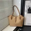 Bolsa de mão decorativa com fivela de cinto casual, moderna e de grande capacidade, bolsa de ombro e bolsa tote de alta qualidade para o dia a dia