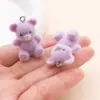 Colgante de Oso de Dibujos Animados de Resina Aterciopelada 30x21mm Cadena para Teléfono DIY Accesorio para Unidad Flash USB Antiperdida