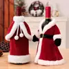Funda para Taza de Navidad 2026 Estilo Nuevo Falda Vestido de Terciopelo Dorado Cubierta para Botella de Cerveza Vino Tinto Decoraciones de Ambiente Festivo