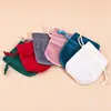 Bolsa de terciopelo negro de alta calidad con fondo redondo y cordón, bolsa de almacenamiento de terciopelo para joyería, fabricante, venta al por mayor, múltiples especificaciones, bolsa de embalaje para regalo