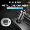 Novo Carregador de Carro Mini PD30W de Liga de Alumínio Transfronteiriço com Anel de Puxar 100W Carregador de Carro Acendedor de Cigarros