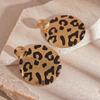 Pendientes Redondos Metálicos con Estampado de Leopardo Europeo y Americano, Únicos y Exagerados, Estilo Nicho de Alta Gama, Pendientes Geométricos para Mujer