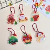 Llaveros navideños lindos, perfectos para estudiantes, con diseños de Santa Claus y muñeco de nieve, ideales como decoraciones navideñas y pequeños regalos