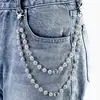 Cadena de Jeans de Hip-Hop de Moda con Pedrería, Cuentas de Barril Coloridas de Vidrio, Cadena de Cintura y Cadena para Bolso Doble Capa de Gama Alta Hecha a Mano Personalizada