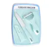 Rallador de Melón al por Mayor Cuchillo para Fruta Tabla de Cortar Set para Suplemento Alimenticio Infantil Cuchillo para Fruta de Acero Inoxidable Set de Tres Piezas Fabricante