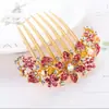 Pinza para el cabello estilo coreano, peine de siete dientes con diamantes de cristal, peine para la espalda, pinza para el cabello con flores, horquilla para el cabello, accesorios coreanos para la cabeza