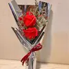 Atacado de Fábrica Presente Transfronteiriço Dia das Mães Dia dos Namorados Flores Secas de Grama Rosa Cravo Flores de Sabão Buquê Misto Pronto