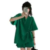 Conjunto Deportivo Casual de Moda para Mujer, Verano Holgado, Top de Manga Corta y Shorts que Rejuvenecen, Elegante Conjunto Delgado de Dos Piezas para Tallas Pequeñas