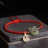 Pulseira de Moda Feminina Jade Hetian Natural Tigre Doce com Marca Fu Contas Redondas de Jade Branco Presente Ano do Tigre