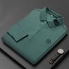 Nova Camiseta Polo Masculina de Manga Longa Suéter com Gola Lapela Estampada Casual Tamanho Grande Top Roupa Masculina