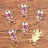 Múltiples Dijes de Aleación para Manualidades Chapado en Oro KC Animales Esmaltados Caballo Hormiga Oruga Insecto Caracol Colgantes Accesorios