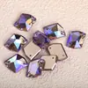 Weichen K9 Forma Especial Colorido Ab Planos Fondo Doble Agujero Diamante de Cristal Hebilla Plana Diamante Cosido a Mano Bolsa para Zapatos DIY Accesorios para Vestido de Boda
