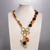 Collar de cuentas geométricas degradado colorido transfronterizo europeo y americano, cadena para la clavícula estilo resort de playa, joyería de lujo ligero de alta gama al por mayor