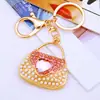 Coleção de Pingente de Coração Cravejado de Diamantes, Chaveiro de Carro, Pingente de Bolsa Feminina Metálico Fofo, Argola de Chaveiro, Presente Criativo