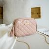 Nova bolsa feminina anual, bolsa feminina bordada com diamantes, cor sólida, corrente, ombro, transversal, casual, moderna, pequena, quadrada, para celular