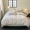 Juego de Ropa de Cama Floral Espesorado Cepillado 100% Algodón 2026, Juego de Cuatro Piezas de Algodón Puro, Funda Nórdica y Sábana de Cama Espesoradas para Otoño/Invierno, Productos de Alta Gama