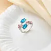Anillos de Hoja y Pétalo de Estilo Europeo y Americano Más Vendidos Transfronterizos, Joyería de Lujo Ligero de Hoja y Tulipán a la Moda al por Mayor