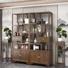 Vitrina de Madera Maciza Estilo Chino, Estante para Almacenamiento de Té, Adorno de Partición de Madera de Olmo, Vitrina y Almacenamiento para Sala de Té de Oficina