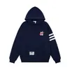 Sudadera con capucha bordada de letras a rayas retro americana para hombre y mujer, diseño 2026 marca de moda ajuste holgado top para pareja