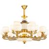 Nuevo Candelabro de Jade de Cobre Puro Estilo Chino Lámparas Domésticas para Sala de Estar Dormitorio Edificio de Recambio Villa Vestíbulo Lámpara de Piedra