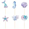 Nuevo Set de Decoración para Fiesta de Cumpleaños de Sirena Bandera de Cumpleaños Tema Bajo el Mar Colgante Espiral Adorno para Pastel