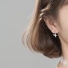 Nalan Pendientes de Plata S925 Elegantes de Estrella de Cuatro Puntas Estilo Corto Pendientes de Estrella Dulces y Brillantes G6725