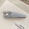 Corea del Sur Lujo Ligero Sentido de Alta Gama Brillo Fino Clip de Pato con Pedrería Dulce Moda Clip para Flequillo Lateral Pasador Roto Accesorios para el Cabello