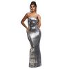 C7332 Transfronterizo Nuevo Europeo y Americano Amazon Fiesta Vestido de Noche con Lentejuelas Vestido de Tirantes Falda Larga de Mujer para Exportación